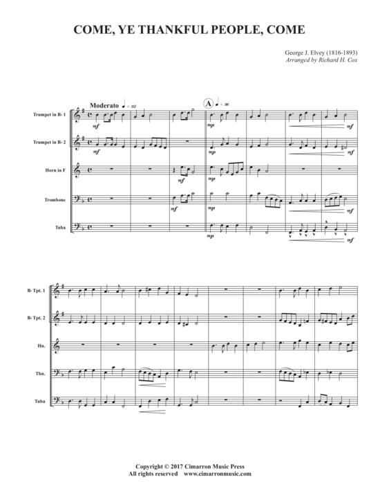 Produktbild zu: Come, Ye Thankful People Come George Elvey