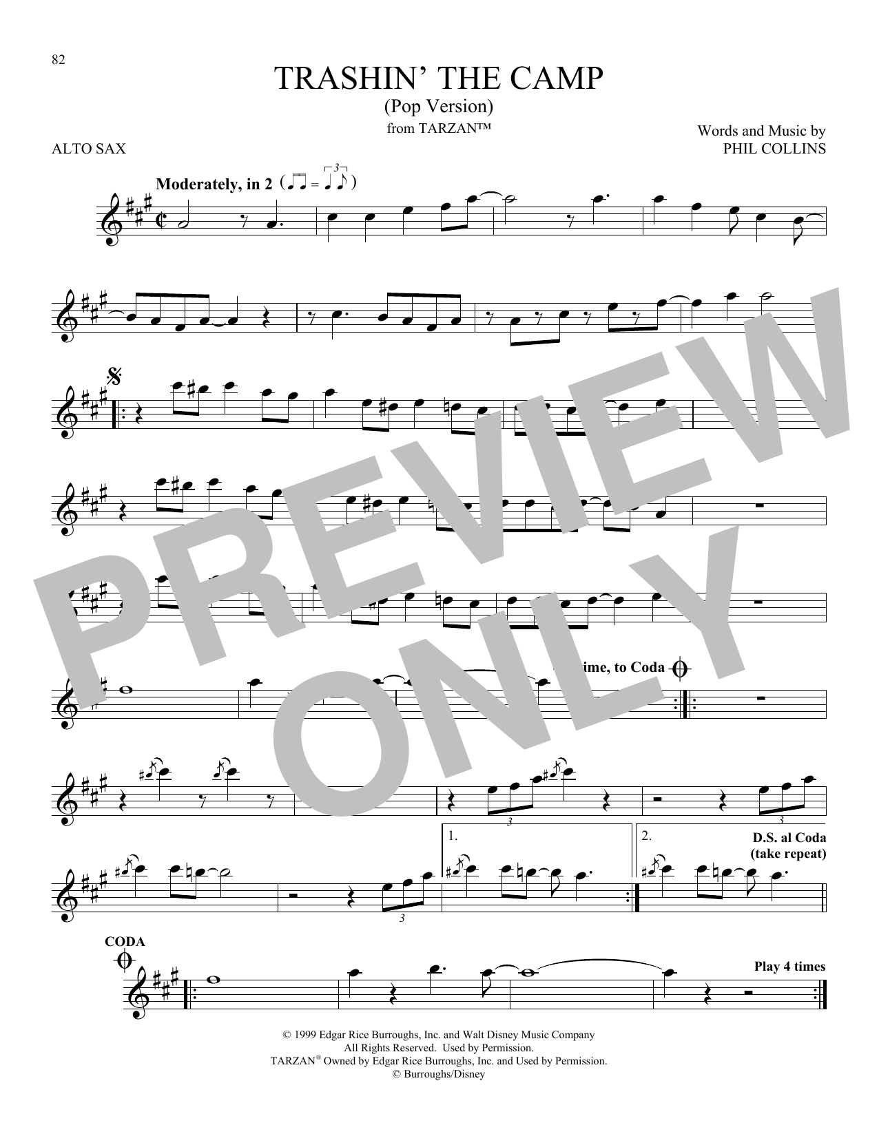 Product gallery: Page 1 of 1 Trashin' The Camp (Pop Version) (from Tarzan), Phil Collins