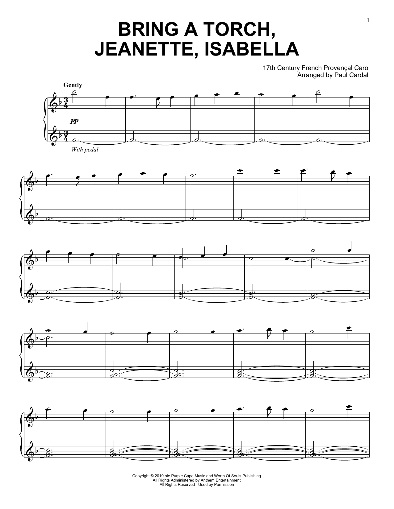 Product picture to: Bring A Torch, Jeannette, Isabella (arr. Paul Cardall)