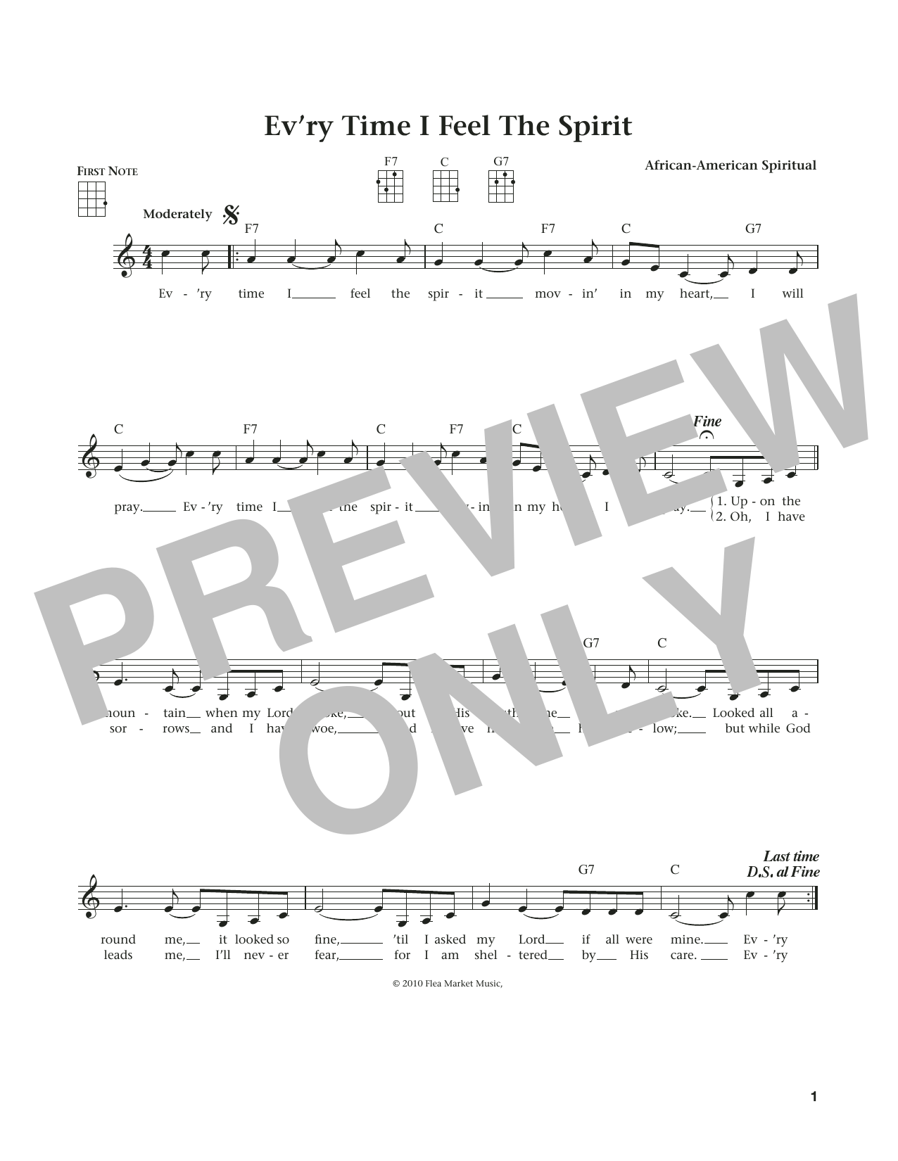 Product gallery: Page 1 of 1 Every Time I Feel The Spirit (from The Daily Ukulele) (arr. Liz and Jim Beloff), African-American Spiritual