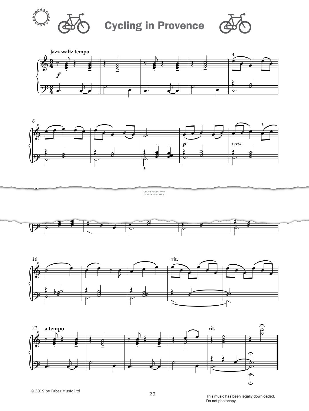 Produktgalerie: Seite 1 von 1 Cycling In Provence (from 'Improve Your Sight-Reading! A Piece a Week Piano Grade 5'), Paul Harris, Klavier