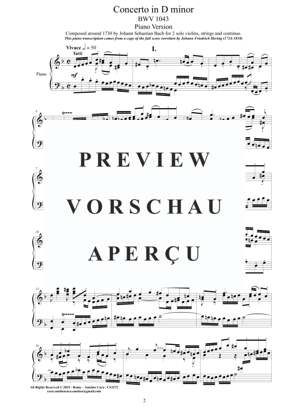 Produktgalerie: Seite 3 von 11 Piano Concerto in D-Moll BWV 1043, , Klavier Solo