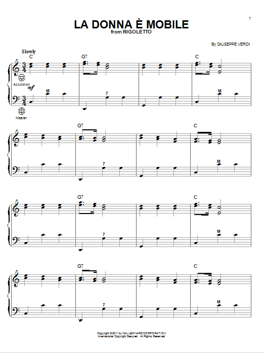 Product gallery: Page 1 of 1 La Donna e Mobile, Giuseppe Verdi