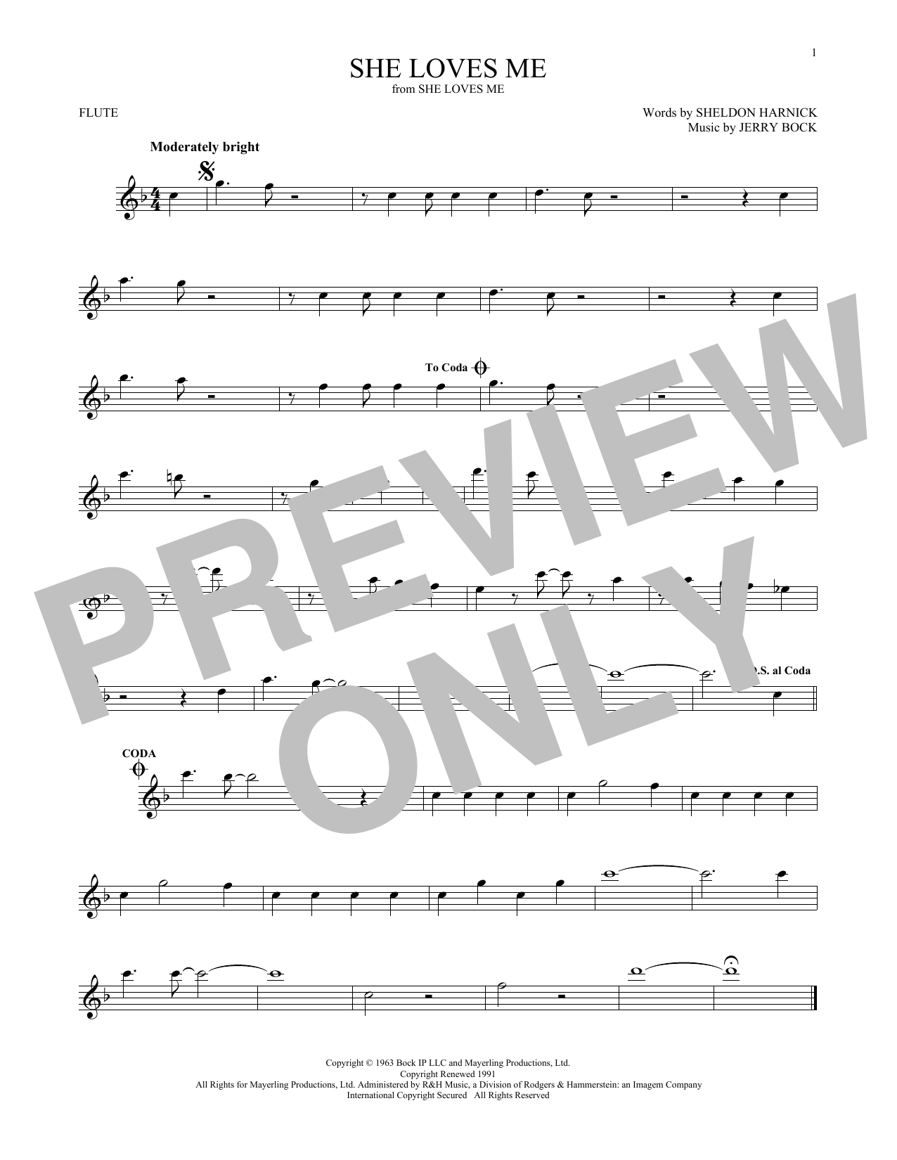 Product gallery: Page 1 of 1 She Loves Me, Jerry Bock