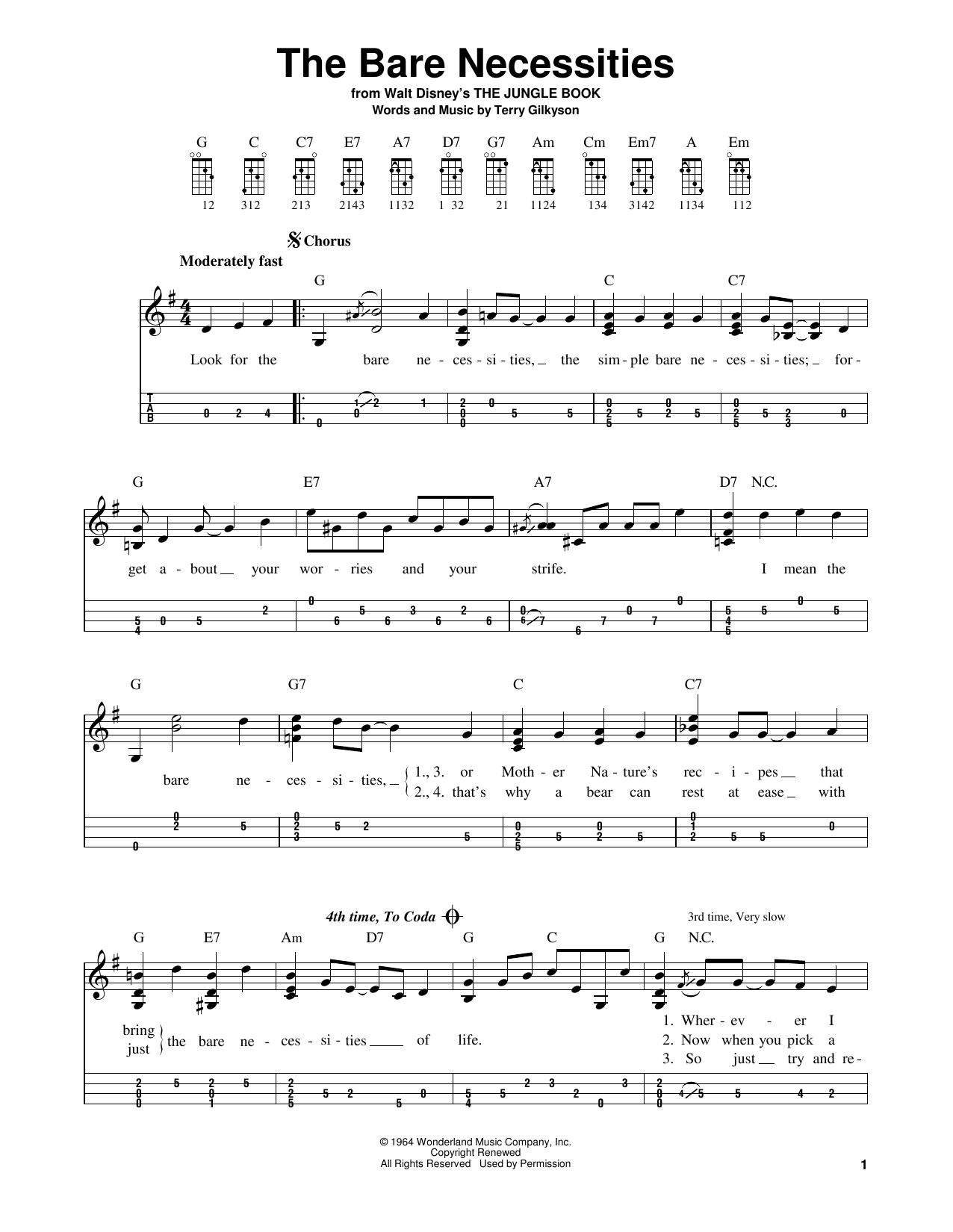 Produktbild zu:  The Bare Necessities (from The Jungle Book) - Terry Gilkyson