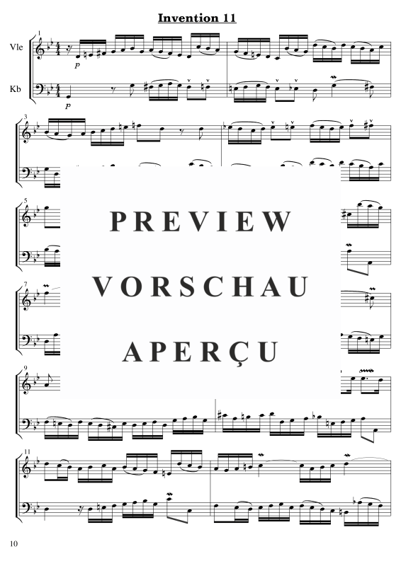 gallery: 5 zweistimmige Inventionen, , Violine und Kontrabass