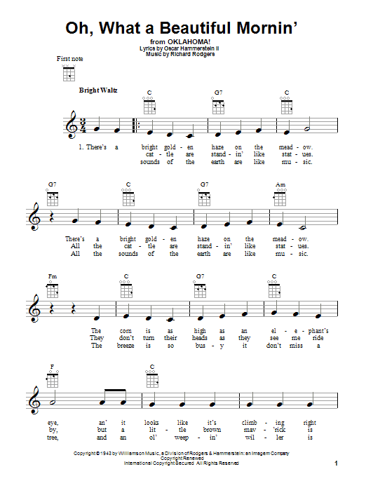 Product gallery: Page 1 of 1 Oh, What A Beautiful Mornin' (from Oklahoma!), Rodgers & Hammerstein