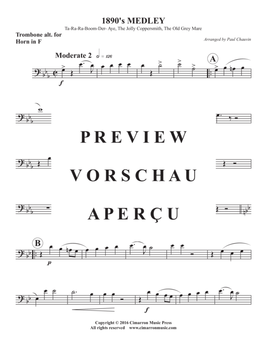 Produktgalerie: Seite 9 von 12 1890´s Medley , , (Blechbläser Trio für Trompete in B, Horn in F oder Posaune + Tuba)