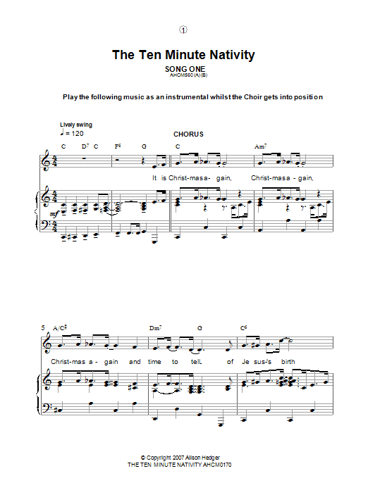 Product picture to: Song One / Instrumental Introduction (from The Ten Minute Nativity)