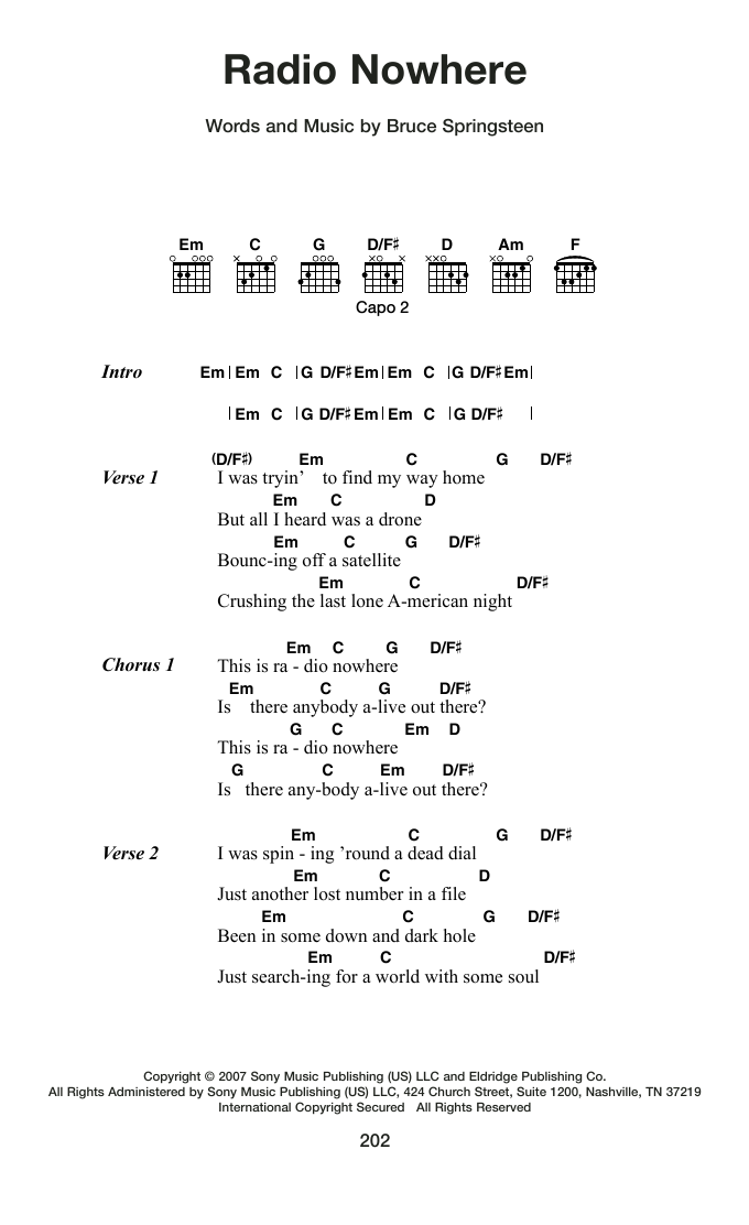 Produktgalerie: Seite 1 von 1 Radio Nowhere, Bruce Springsteen, Gitarre