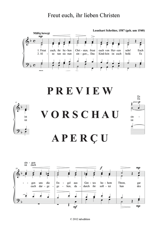 gallery: Freut euch, ihr lieben Christen , , (Gemischter Chor)