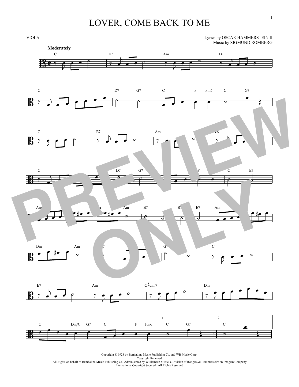 Product gallery: Page 1 of 1 Lover, Come Back To Me, Oscar Hammerstein II