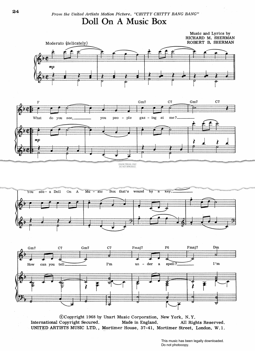 Produktbild zu: Doll On A Music Box (from 'Chitty Chitty Bang Bang')