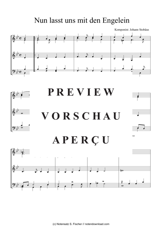 Product gallery: Page 2 of 3 Nun lasst uns mit den Engelein , , (Quartet in C)