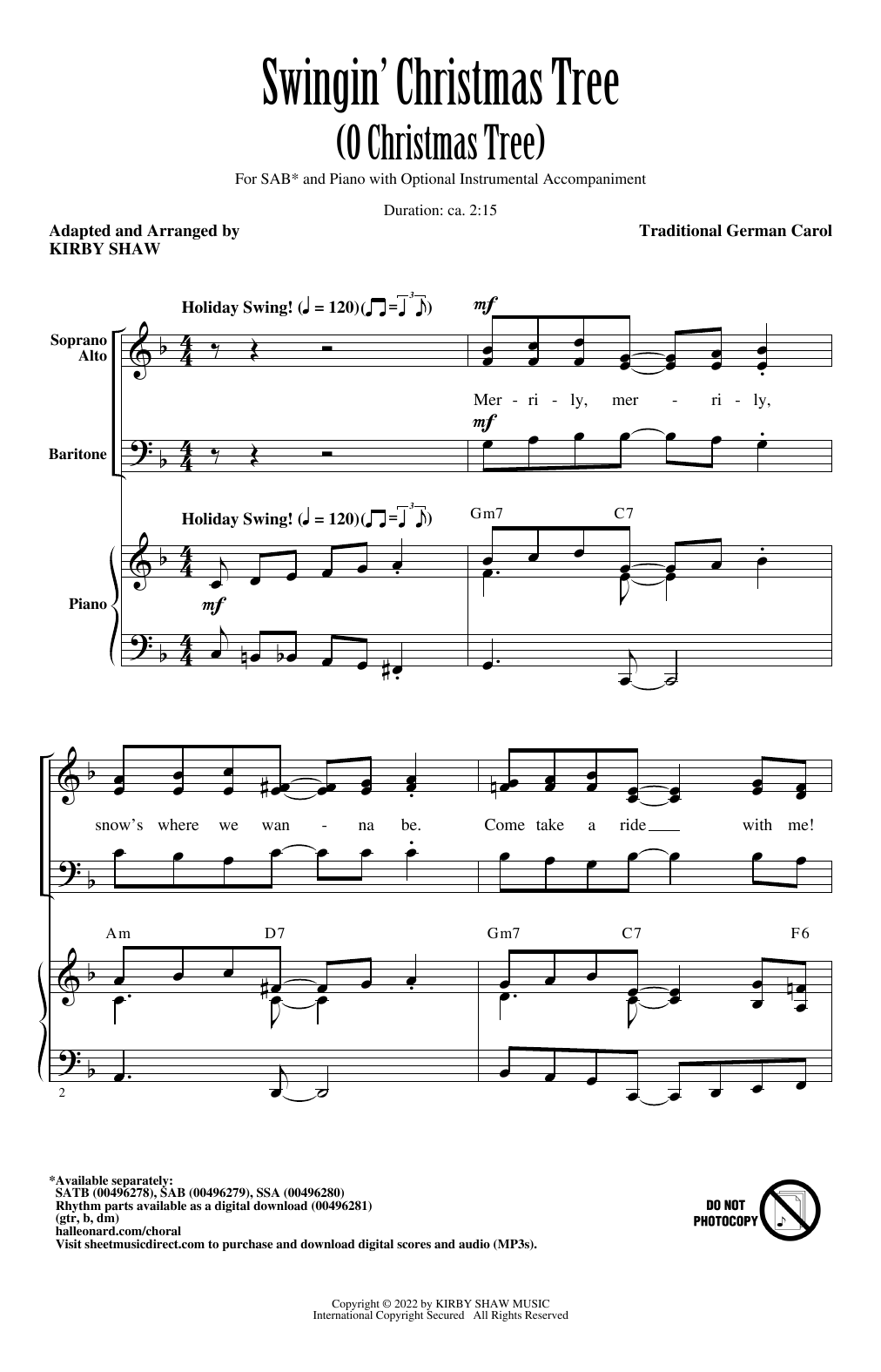 Product picture to: Swingin' Christmas Tree (O Christmas Tree) (arr. Kirby Shaw)