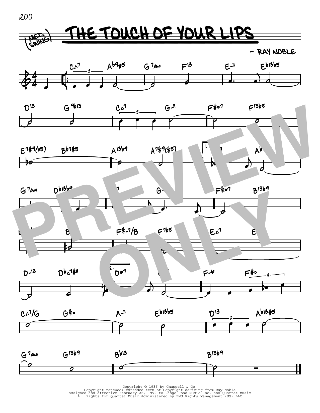 Produktbild zu: The Touch Of Your Lips (arr. David Hazeltine)