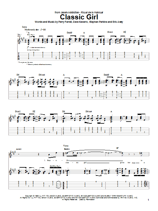 Produktgalerie: Seite 1 von 1 Classic Girl, Jane's Addiction, Gitarre