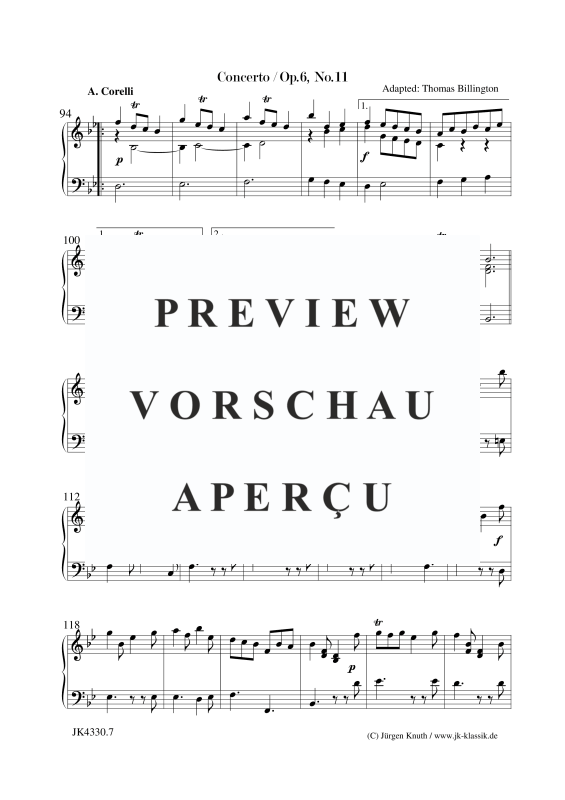 Produktgalerie: Seite 8 von 10 Concerto Op.6. No.11, , Klavier/Cembalo Solo