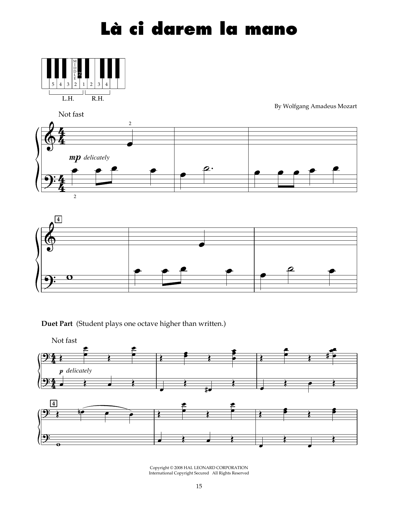Produktgalerie: Seite 1 von 1 La Ci Darem La Mano (arr. Carol Klose), Wolfgang Amadeus Mozart, Klavier