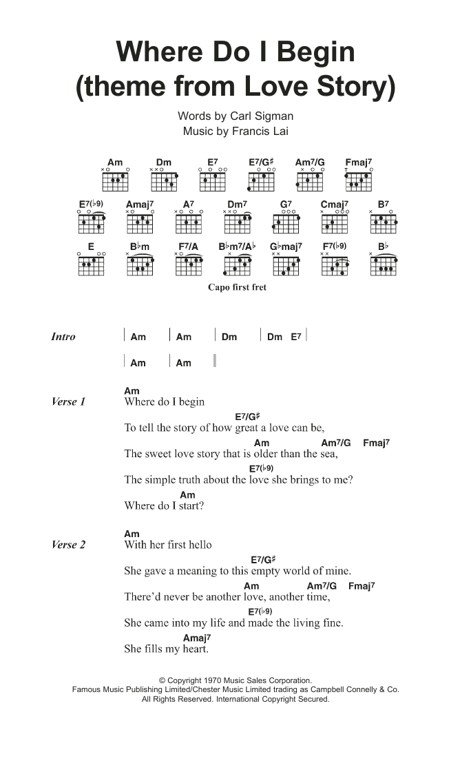 Produktbild zu: Where Do I Begin (theme from Love Story)