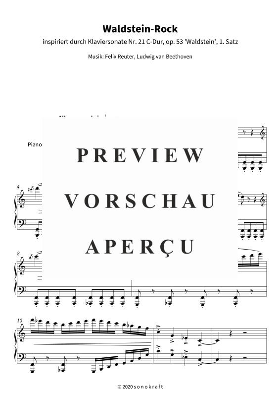gallery: Waldstein-Rock - inspiriert durch Klaviersonate Nr. 21 C-Dur, op. 53 ´Waldstein´, 1. Satz, , Klavier Solo