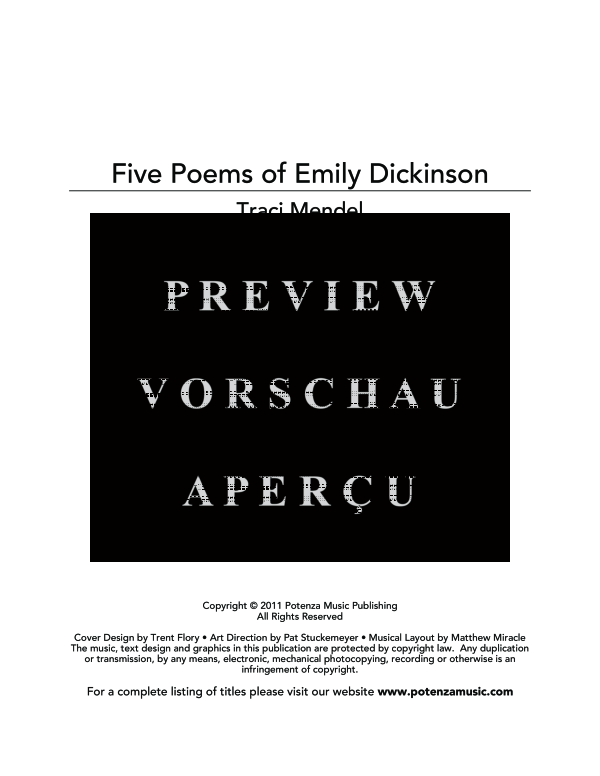 Produktgalerie: Seite 3 von 11 Five Poems of Emily Dickinson, , (Gesang und Klarinette)