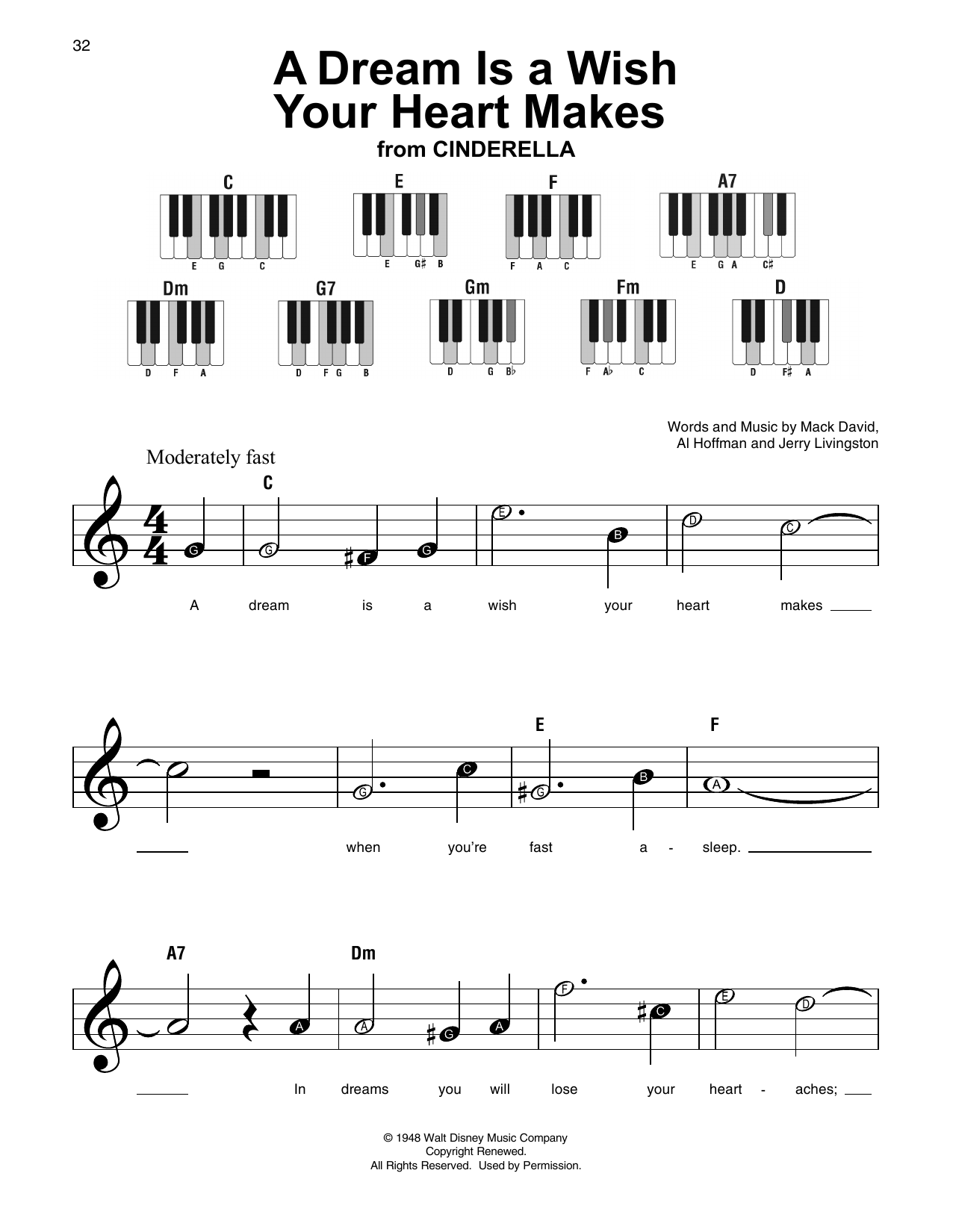 Produktbild zu: A Dream Is A Wish Your Heart Makes (from Cinderella)