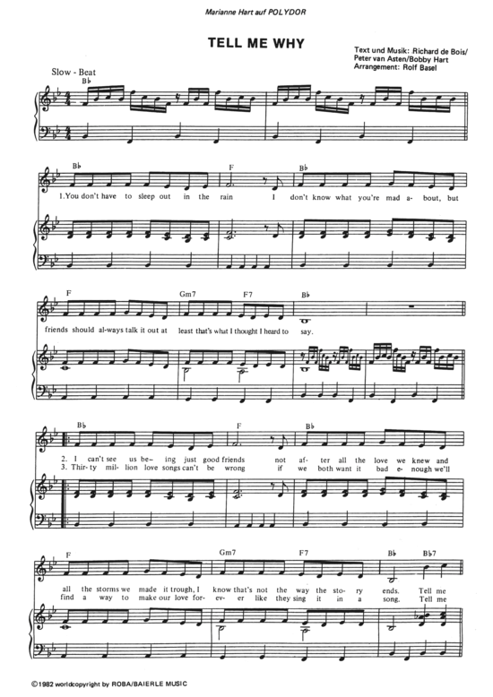 Product gallery: Page 1 of 3 Tell Me Why , Hart, Marianne, Piano and Voice