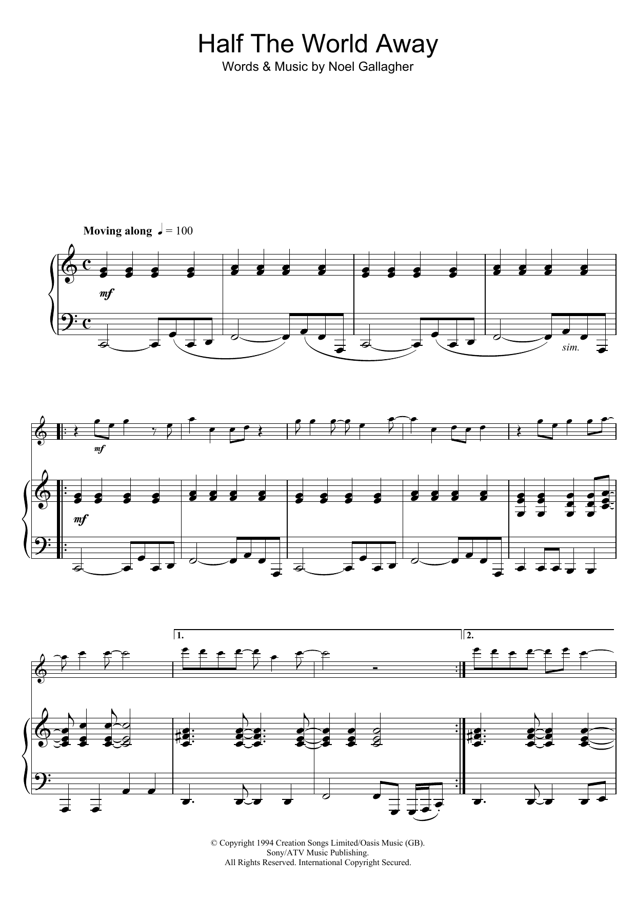 Product gallery: Page 1 of 1 Half The World Away, Oasis