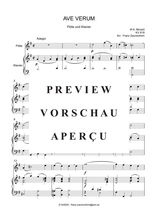 gallery: Ave verum (Querflöte + Klavier) , ,  (G-Dur)