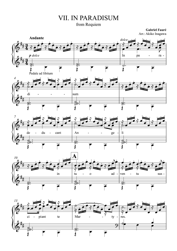 Product picture to: Requiem - VII. In ParadisumGabriel Fauré