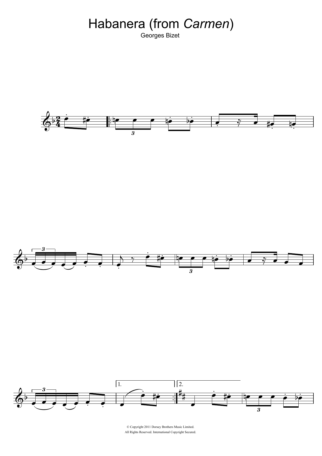 Product gallery: Page 1 of 1 Habanera (from Carmen), Georges Bizet
