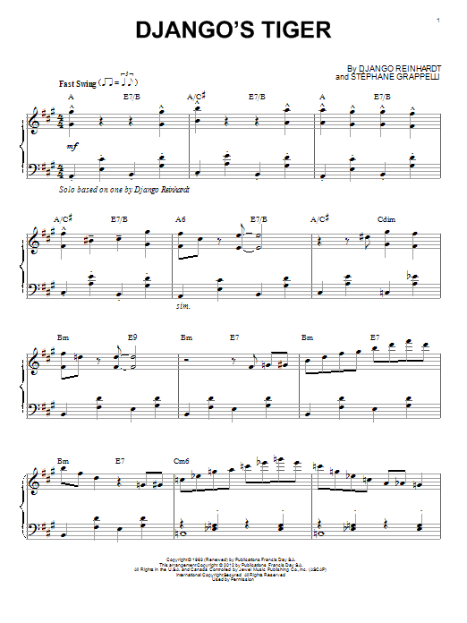 Product gallery: Page 1 of 1 Django's Tiger (arr. Brent Edstrom), Django Reinhardt