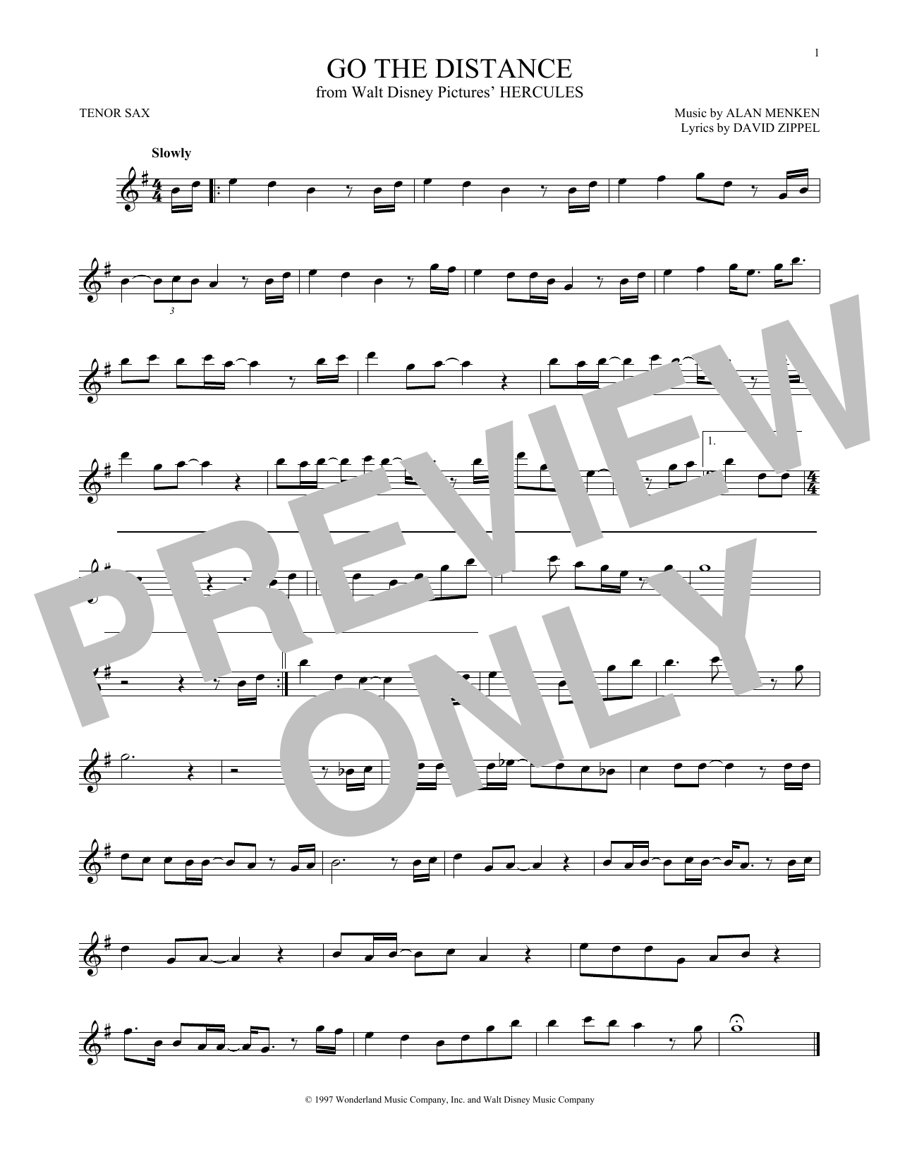 Product gallery: Page 1 of 1 Go The Distance (from Hercules), Michael Bolton
