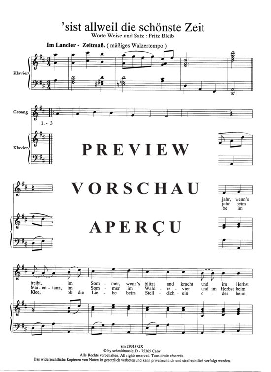 Product gallery: Page 2 of 4 sist allweil die schönste Zeit , , (medium voice + piano)