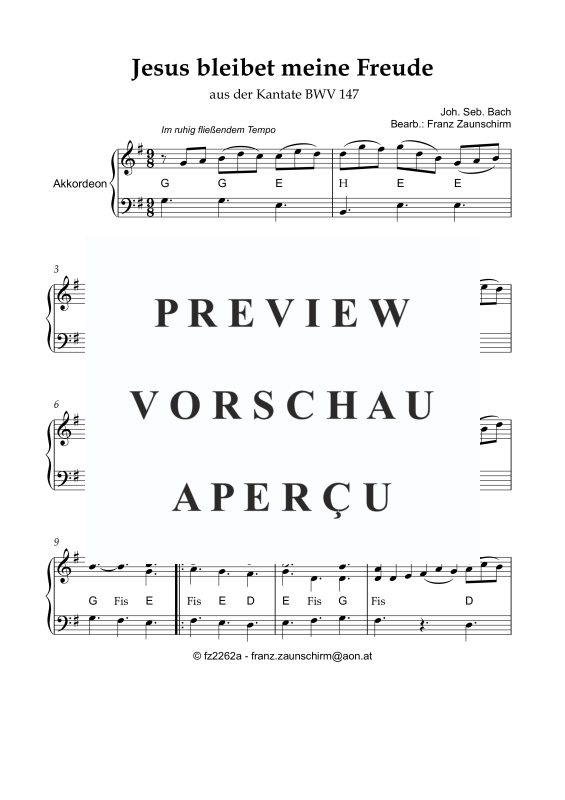 Produktgalerie: Seite 2 von 5 Jesus bleibet meine Freude, , Akkordeon Solo