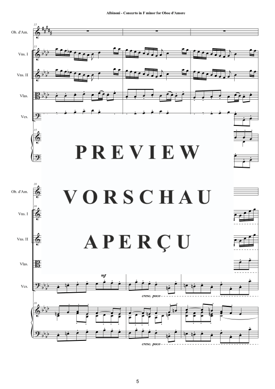 Product gallery: Page 6 of 11 Concerto in F-Moll Op.9, , Oboe D'Amore Solo, String Ensemble, and Harpsichord (Bc)
