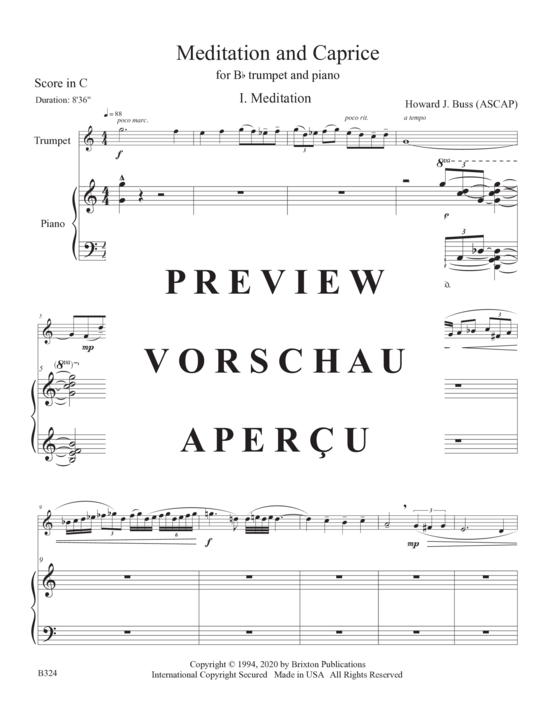 Produktgalerie: Seite 6 von 21 Meditation and Caprice , , (Trompete und Klavier)