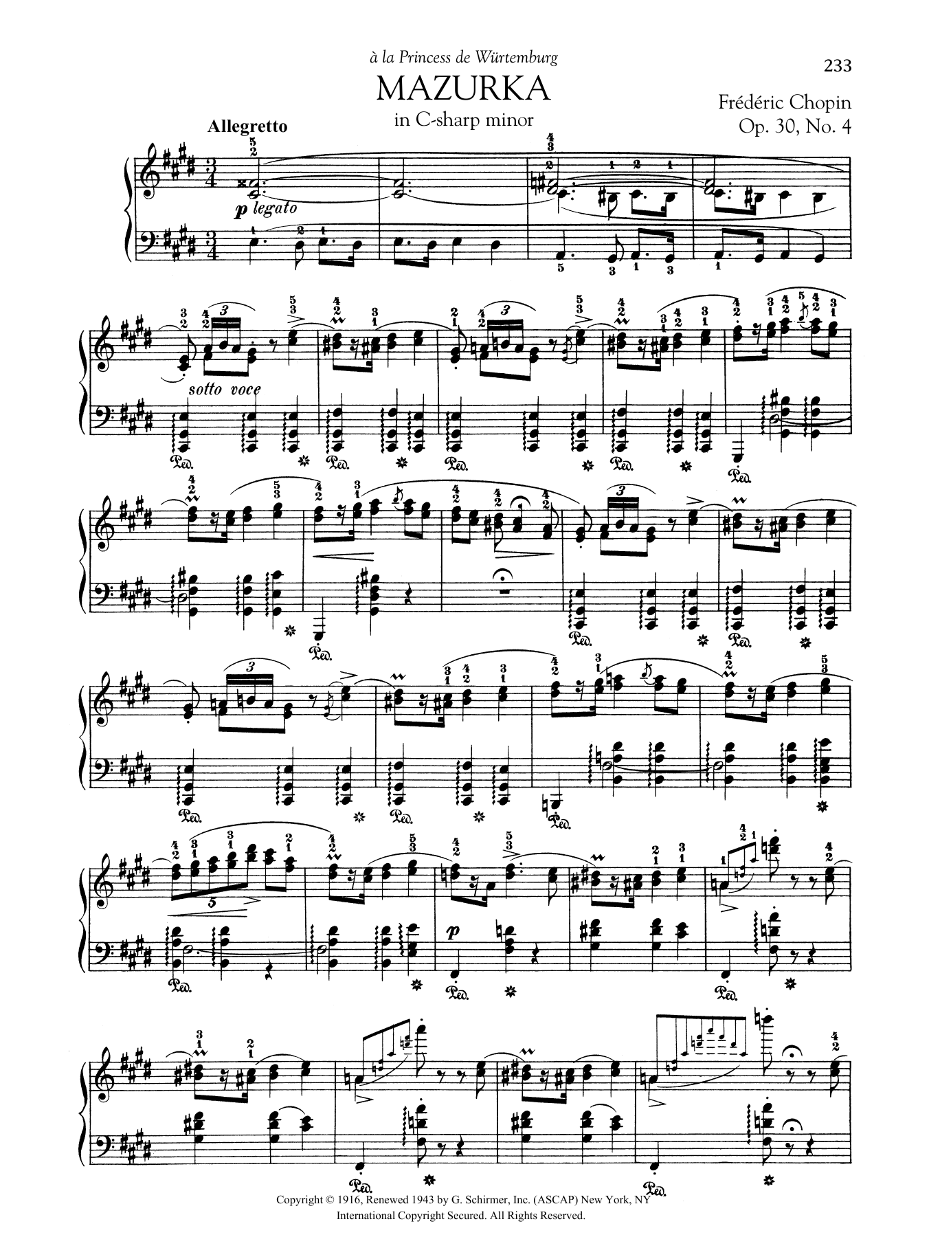 Product gallery: Page 1 of 1 Mazurka in C-sharp minor, Op. 30, No. 4, Frédéric Chopin