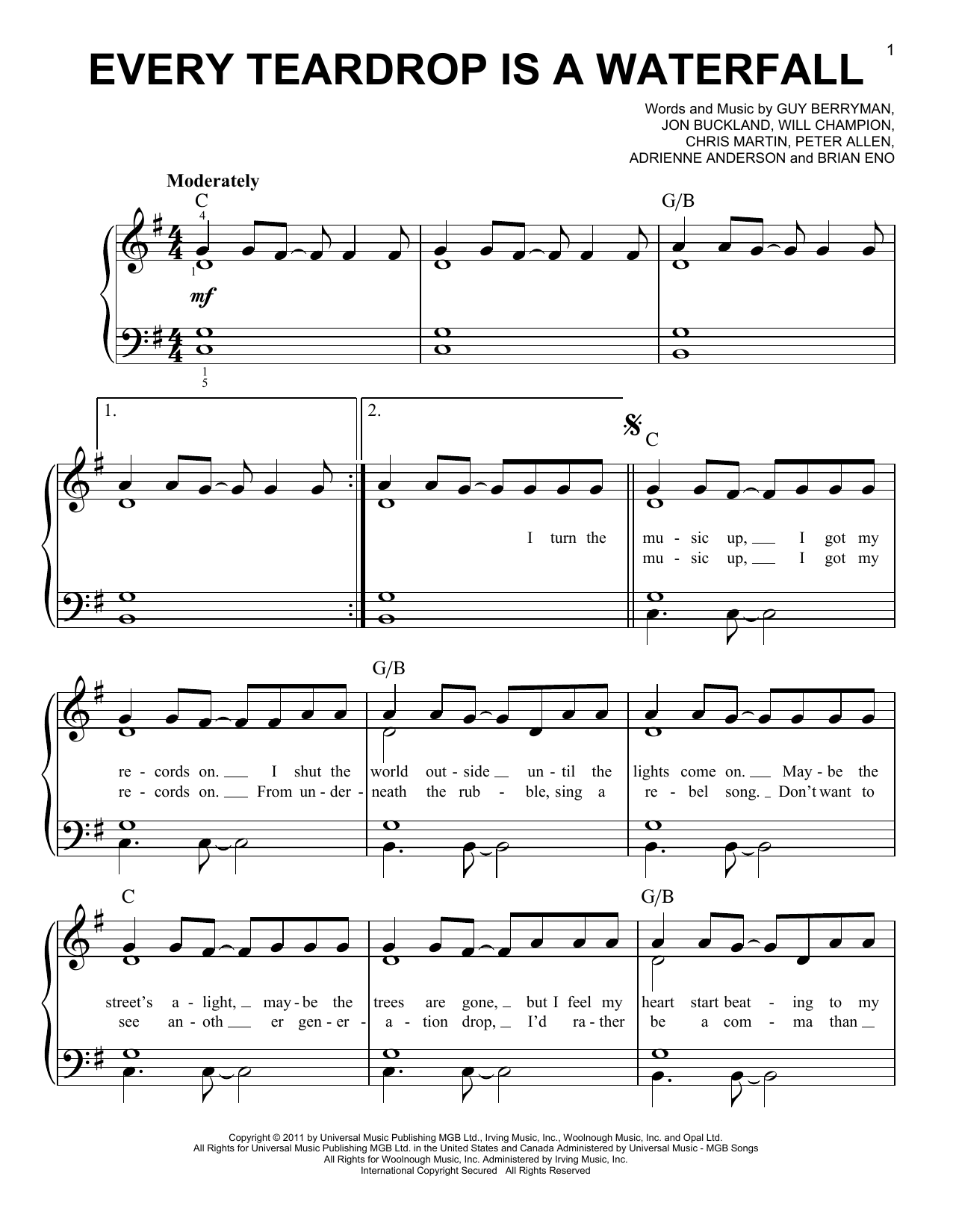 Product gallery: Page 1 of 1 Every Teardrop Is A Waterfall, Coldplay