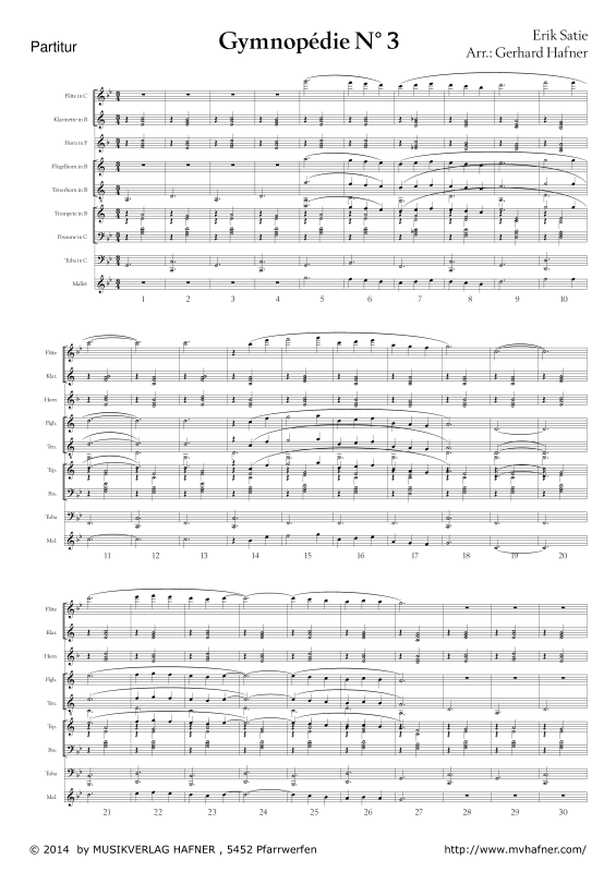 Product gallery: Page 1 of 11 Gymnopedie No. 3, , (large wind orchestra)