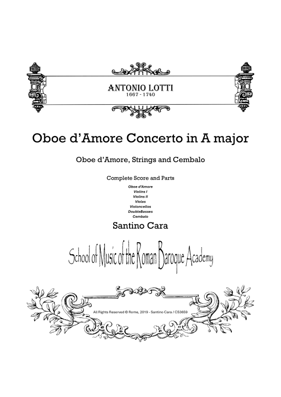 cover: Concerto in A major, , Oboe d'Amore und Kammerorchester