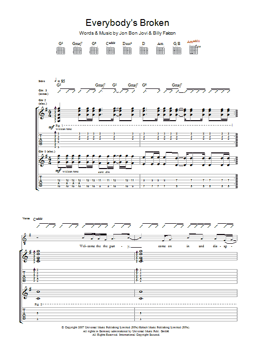 Produktgalerie: Seite 1 von 1 Everybody's Broken, Bon Jovi, Gitarre