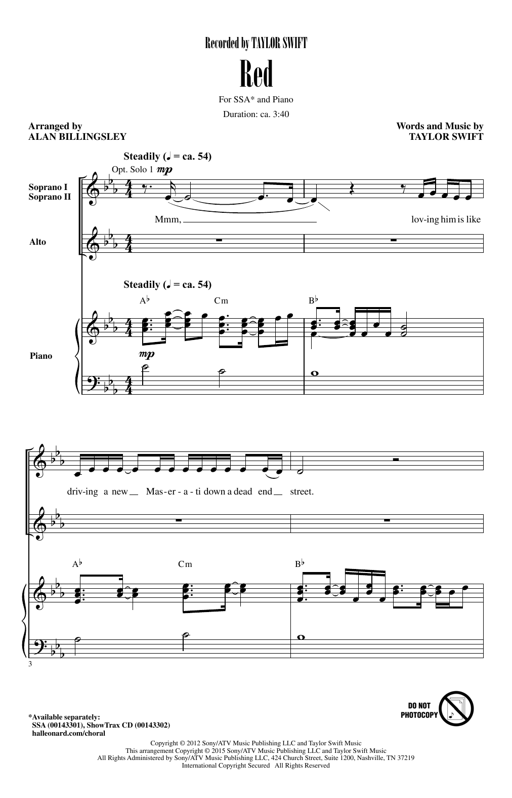 Produktgalerie: Seite 1 von 1 Red, Alan Billingsley, Chor