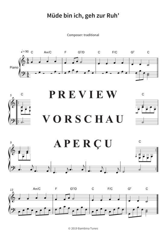 Produktgalerie: Seite 4 von 4 Müde bin ich, geh zur Ruh´ , , Klavier Solo