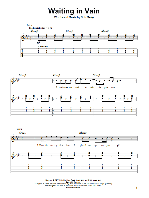 Produktgalerie: Seite 1 von 1 Waiting In Vain, Bob Marley, Gitarre