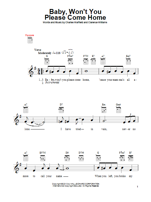 Product gallery: Page 1 of 1 Baby, Won't You Please Come Home, Bessie Smith