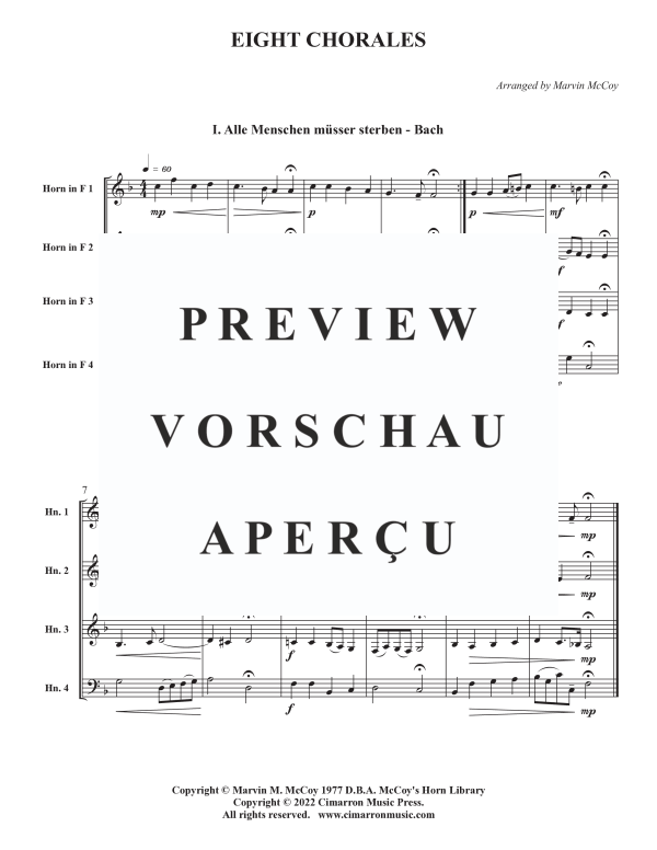 Product gallery: Page 3 of 11 Eight Chorales, , Horn Quartet