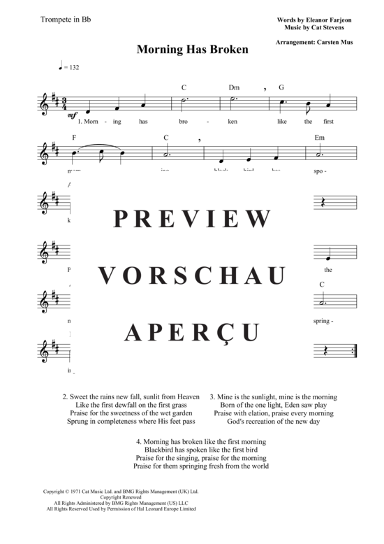 Produktbild zu: Morning Has Broken (D-Dur) Cat Stevens