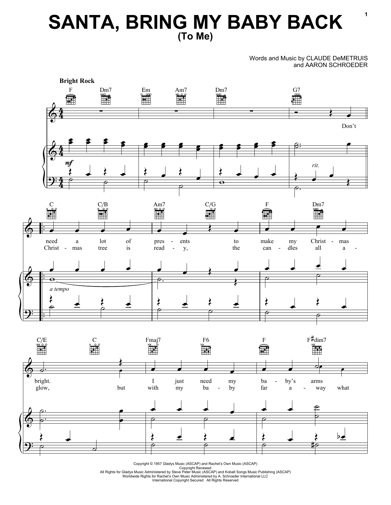 Product gallery: Page 1 of 1 Santa, Bring My Baby Back (To Me), Elvis Presley